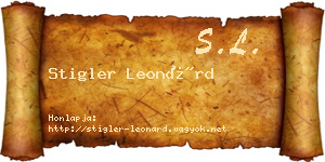 Stigler Leonárd névjegykártya