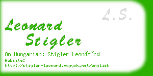 leonard stigler business card